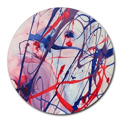 Messy Love Round Mousepads by LaurenTrachyArt