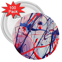 Messy Love 3  Buttons (100 Pack)  by LaurenTrachyArt