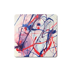 Messy Love Square Magnet by LaurenTrachyArt