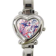 Messy Love Heart Italian Charm Watch by LaurenTrachyArt