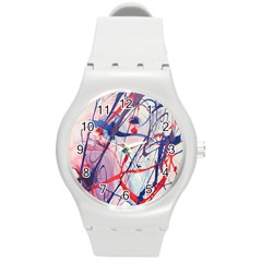 Messy Love Round Plastic Sport Watch (m) by LaurenTrachyArt