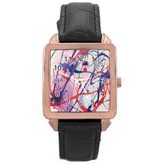 Messy Love Rose Gold Leather Watch  by LaurenTrachyArt