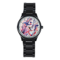 Messy Love Stainless Steel Round Watch by LaurenTrachyArt