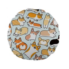 Corgilicious Corgi Doodle Art Standard 15  Premium Round Cushions by Celenk