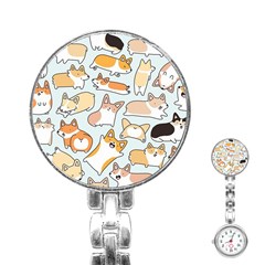 Corgilicious Corgi Doodle Art Stainless Steel Nurses Watch by Celenk