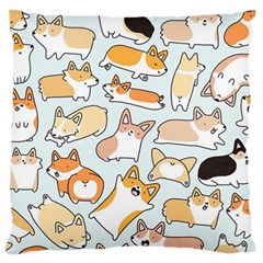 Corgilicious Corgi Doodle Art Large Flano Cushion Case (two Sides) by Celenk