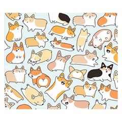 Corgilicious Corgi Doodle Art Double Sided Flano Blanket (small)  by Celenk