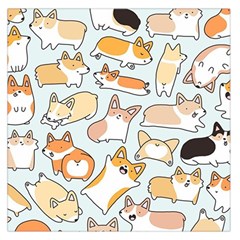 Corgilicious Corgi Doodle Art Large Satin Scarf (square) by Celenk