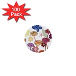 Flowers Butterflies Dragonflies 1  Mini Buttons (100 pack)  Front