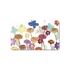 Flowers Butterflies Dragonflies Magnet (name Card) by Celenk