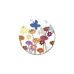 Flowers Butterflies Dragonflies Golf Ball Marker (4 Pack) by Celenk