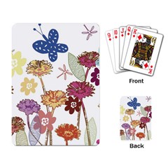 Flowers Butterflies Dragonflies Playing Card by Celenk