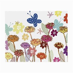 Flowers Butterflies Dragonflies Small Glasses Cloth (2-side) by Celenk