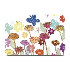 Flowers Butterflies Dragonflies Plate Mats by Celenk