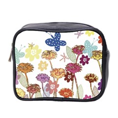 Flowers Butterflies Dragonflies Mini Toiletries Bag 2-side by Celenk