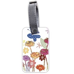 Flowers Butterflies Dragonflies Luggage Tags (two Sides) by Celenk