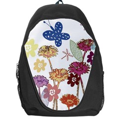 Flowers Butterflies Dragonflies Backpack Bag by Celenk