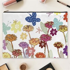 Flowers Butterflies Dragonflies Cosmetic Bag (xxxl)  by Celenk