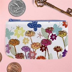 Flowers Butterflies Dragonflies Large Coin Purse by Celenk