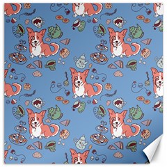 Dog Corgi Pattern Canvas 12  X 12   by Celenk