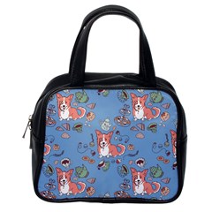 Dog Corgi Pattern Classic Handbags (one Side) by Celenk