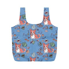 Dog Corgi Pattern Full Print Recycle Bags (m)  by Celenk