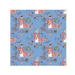 Dog Corgi Pattern Small Satin Scarf (square) by Celenk