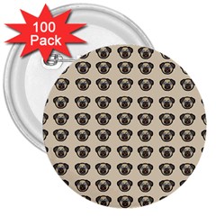 Puppy Dog Pug Pup Graphic 3  Buttons (100 Pack)  by Celenk