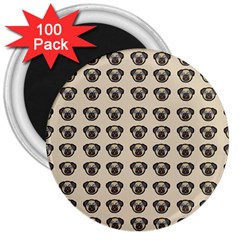 Puppy Dog Pug Pup Graphic 3  Magnets (100 Pack) by Celenk