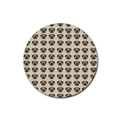 Puppy Dog Pug Pup Graphic Rubber Coaster (round)  by Celenk