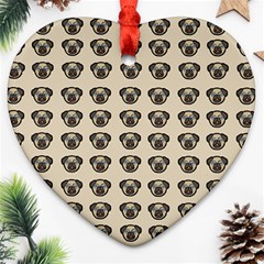 Puppy Dog Pug Pup Graphic Heart Ornament (two Sides) by Celenk