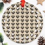 Puppy Dog Pug Pup Graphic Ornament (Round Filigree) Front