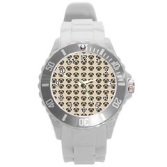 Puppy Dog Pug Pup Graphic Round Plastic Sport Watch (l) by Celenk