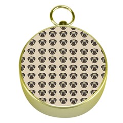 Puppy Dog Pug Pup Graphic Gold Compasses by Celenk