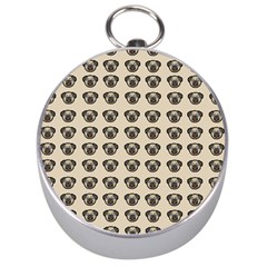 Puppy Dog Pug Pup Graphic Silver Compasses by Celenk