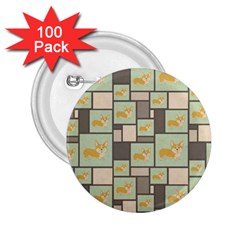 Quirky Corgi Kraft Present Gift Wrap Wrapping Paper 2 25  Buttons (100 Pack)  by Celenk