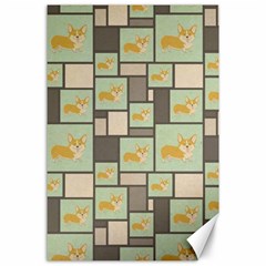 Quirky Corgi Kraft Present Gift Wrap Wrapping Paper Canvas 24  X 36  by Celenk