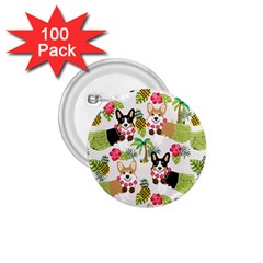 Hula Corgis Fabric 1 75  Buttons (100 Pack)  by Celenk