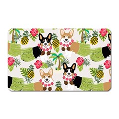 Hula Corgis Fabric Magnet (rectangular) by Celenk