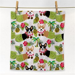 Hula Corgis Fabric Face Towel by Celenk