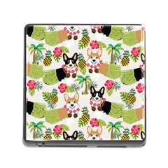 Hula Corgis Fabric Memory Card Reader (square) by Celenk