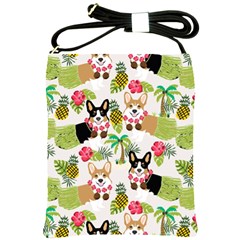 Hula Corgis Fabric Shoulder Sling Bags by Celenk