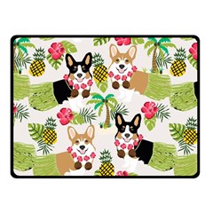 Hula Corgis Fabric Fleece Blanket (small) by Celenk