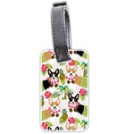 Hula Corgis Fabric Luggage Tags (Two Sides) Back