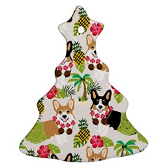 Hula Corgis Fabric Christmas Tree Ornament (two Sides) by Celenk