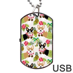 Hula Corgis Fabric Dog Tag Usb Flash (one Side) by Celenk