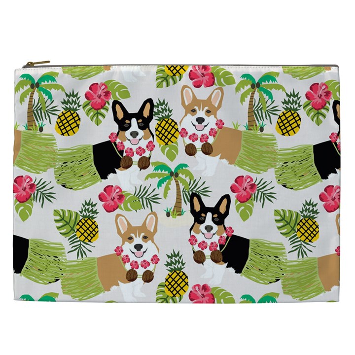 Hula Corgis Fabric Cosmetic Bag (XXL) 