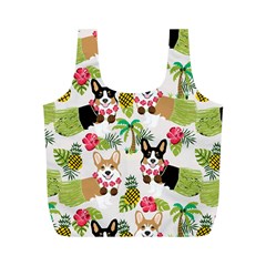 Hula Corgis Fabric Full Print Recycle Bags (m)  by Celenk