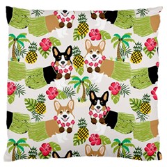 Hula Corgis Fabric Large Flano Cushion Case (two Sides) by Celenk