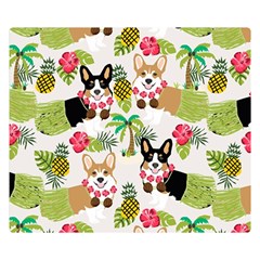 Hula Corgis Fabric Double Sided Flano Blanket (small)  by Celenk